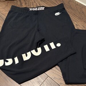 Nike Kids Black 'Just Do It' Leggings